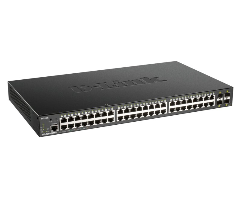 D-Link 48 Ports 10/100/1000Mbps PoE + 4 Ports 10G SFP+ Smart Managed Switch (DGS-1250-52XMP) D-Link 48 Ports 10/100/1000Mbps PoE + 4 Ports 10G SFP+ Smart Managed Switch (DGS-1250-52XMP)