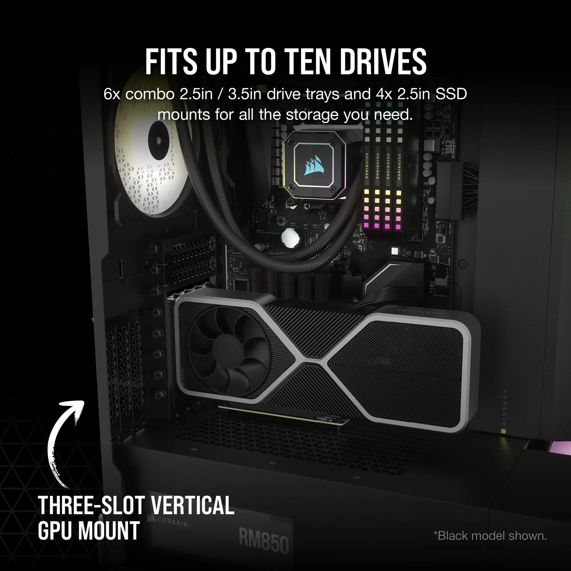 7000D Airflow White Tempered Glass Mid-Tower; 6x 3.5'' | 4x 2.5'' Drive Bays ; 480mm Radiator Compatible; 3x140mm fan incl (CC-9011219-WW) 8 7000D Airflow White Tempered Glass Mid-Tower; 6x 3.5'' | 4x 2.5'' Drive Bays ; 480mm Radiator Compatible; 3x140mm fan incl (CC-9011219-WW) - Image 8