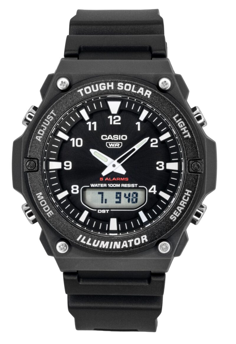 Casio G-Shock Analog Digital Resin Strap Black Dial Solar AQ-S820W-1AV 100M Men's Watch