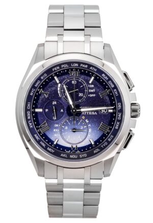 Citizen Attesa Limited Edition Chronograph Super Titanium Blue Dial Eco-Drive AT8240-66L 100M Men's Watch