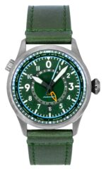 AVI-8 Flyboy Wingman Worldtimer GMT Leather Strap Green Dial Automatic AV-4120-05 Men's Watch