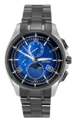 Citizen Attesa Radio-Controlled Super Titanium Moon Phase Blue Dial Eco-Drive BY1007-60L 100M Men's Watch