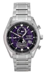 Citizen Tsuki-yomi A-T Moon Phase Titanium Purple Dial Eco-Drive BY1010-81Z 100M Men's Watch