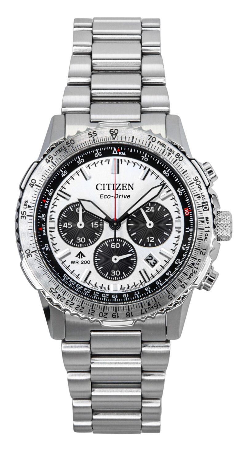 Citizen Promaster Navihawk Chronograph Stainless Steel White Dial Eco-Drive Diver's CA4660-61A 200M Men's Watch
