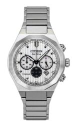 Citizen Zenshin Chronograph Super Titanium White Dial Eco-Drive CA4690-51A 100M Men's Watch