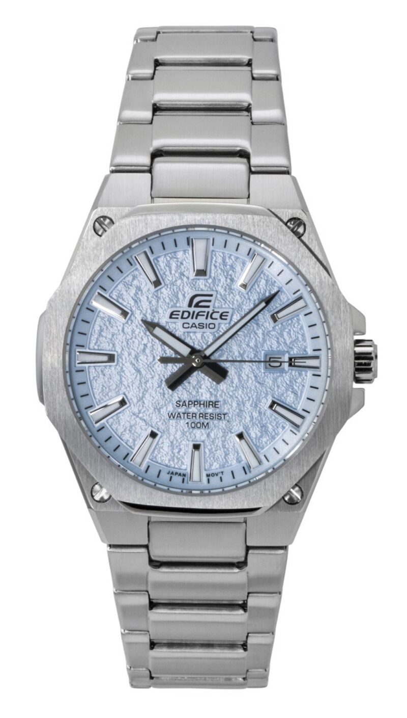 Casio Edifice Analog Stainless Steel Light Blue Dial Quartz EFR-S108DE-2AV 100M Men's Watch