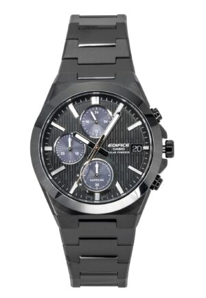 Casio Edifice Analog Chronograph Stainless Steel Black Dial Solar EFS-S650DC-1A 100M Men's Watch