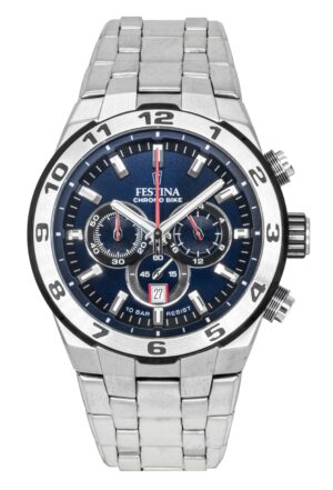 Festina Chrono Bike Chronograph Stainless Steel Blue Dial Quartz F20670-1 100M Men's Watch