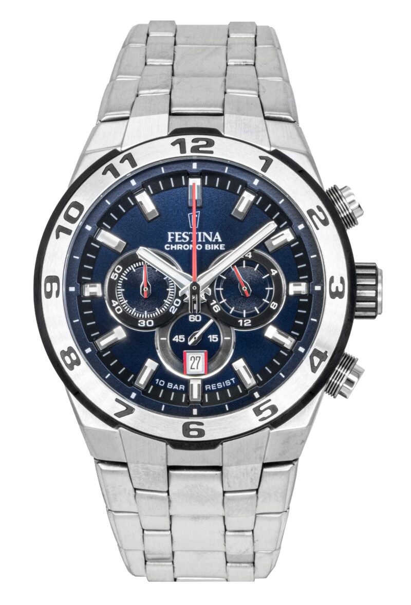 Festina Chrono Bike Chronograph Stainless Steel Blue Dial Quartz F20670-1 100M Men's Watch