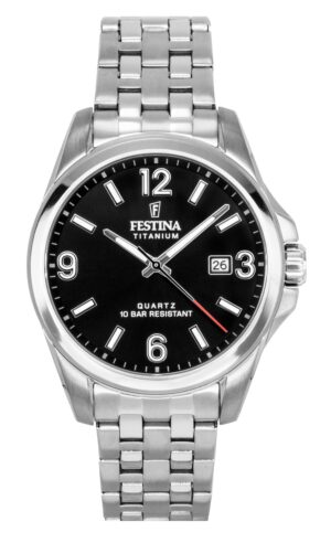 Festina Titanium Black Dial Quartz F20696-3 100M Men's Watch