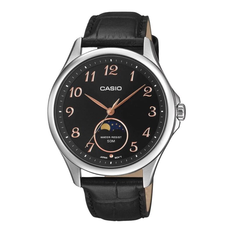 Casio Collection Moonphases - Silver Leather (MTP-M110L-1AVER) Men's Watch