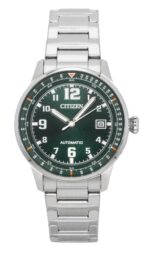 Citizen Urban Military Stainless Steel Green Dial Automatic NJ0190-51X 100M Men's Watch