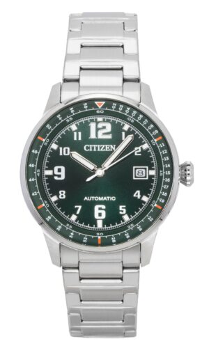 Citizen Urban Military Stainless Steel Green Dial Automatic NJ0190-51X 100M Men's Watch