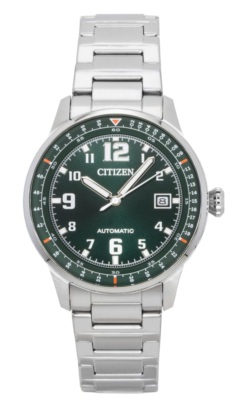 Citizen Urban Military Stainless Steel Green Dial Automatic NJ0190-51X 100M Men's Watch