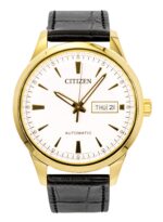 Citizen Leather Strap White Dial Automatic NY4059-09A Men's Watch