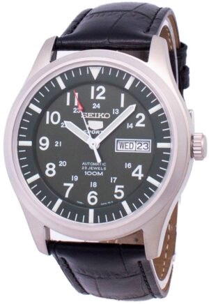 Seiko 5 Sports Automatic Black Leather SNZG09K1-var-LS6 100M Men's Watch