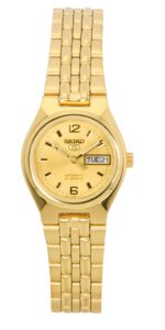 Seiko 5 Gold Tone Stainless Steel Gold Dial Automatic SYMK36K1 Women's Watch