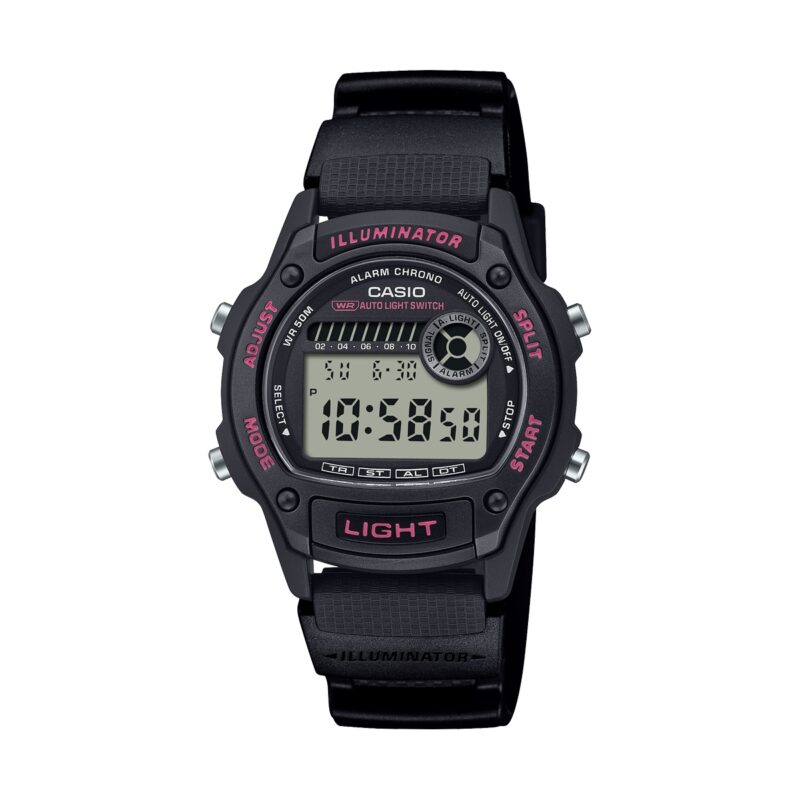 Casio Sport Timeless Collection - Black - Pink (W-220H-1A2VEF) Unisex Watch