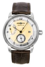 Zeppelin Friedrichshafen Brown Leather Strap Gold Dial Automatic 85905 Men's Watch