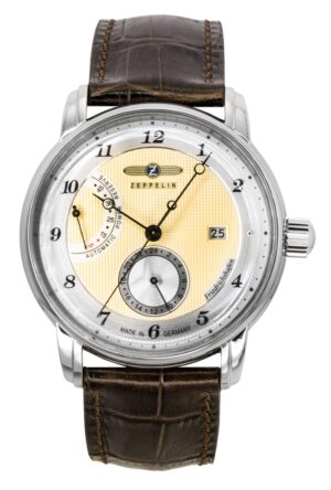 Zeppelin Friedrichshafen Brown Leather Strap Gold Dial Automatic 85905 Men's Watch