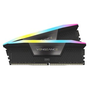 CORSAIR VENGEANCE RGB 128GB (2 x 64GB) DDR5 6400 CL42-52-52-104 1.35V Intel XMP Memory - BLACK (CMH128GX5M2B6400C42)