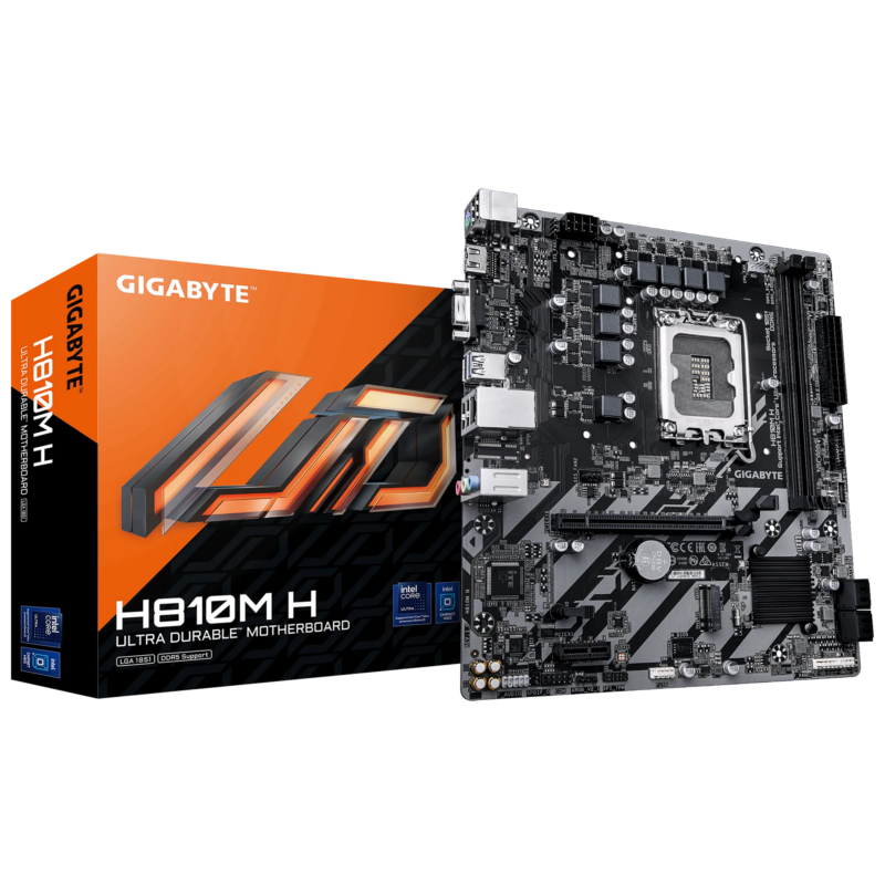 GIGABYTE Intel® H810 Chipset for LGA 1851; 2x DDR5; 1x M2; HDMI 1x VGA; mATX (GA-H810M-H) GIGABYTE Intel® H810 Chipset for LGA 1851; 2x DDR5; 1x M2; HDMI 1x VGA; mATX (GA-H810M-H)