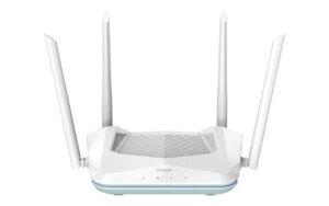 D-Link AX1500 Smart Router Dual-band 2x2 Wi-Fi 6; Up to 1200Mbps (5GHz) and 300Mbps (2.4GHz) speeds (R15)