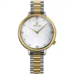 Westar Zing Crystal Accents Two Tone Stainless Steel White Mother Of Pearl Dial Quartz 00135CBN111 Women's Watch