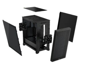 3000D AIRFLOW Black Mid-Tower PC Case; 2x 3.5'' |  2x 2.5'' Drive Bays; Up to 360mm Radiator compatible; 2x 120mm fan incl