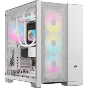6500D Airflow White Tempered Glass Mid-Tower; 2x 3.5'' |  2x 2.5'' Drive Bays; Up to 360mm Radiator compatible