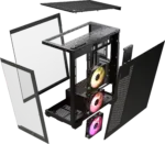 3500X RGB Mid-Tower Black PC Case; 2x 3.5'' |  2x 2.5'' Drive Bays; Up to 360mm Radiator compatible; 3x 120mm fan incl