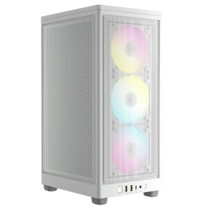 Corsair iCUE 2000D RGB AIRFLOW White Mini-ITX PC Case; 3x 2.5'' Drive Bays; Up to 360mm Radiator compatible; 2x 120mm fan incl (CC-9011247-WW)