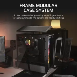 FRAME 4000D RS ARGB Black Mid-Tower PC Case; 2x 3.5'' |  2x 2.5'' Drive Bays; Up to 360mm Radiator; 3x RS ARGB PWM Fans;