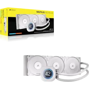 ''NAUTILUS 360 RS LCD Liquid CPU Cooler – 2.1'''' IPS LCD Screen – RS120 Fans – 360 mm Radiator – LGA 1851/1700;
AMD® AM5/AM4 -
