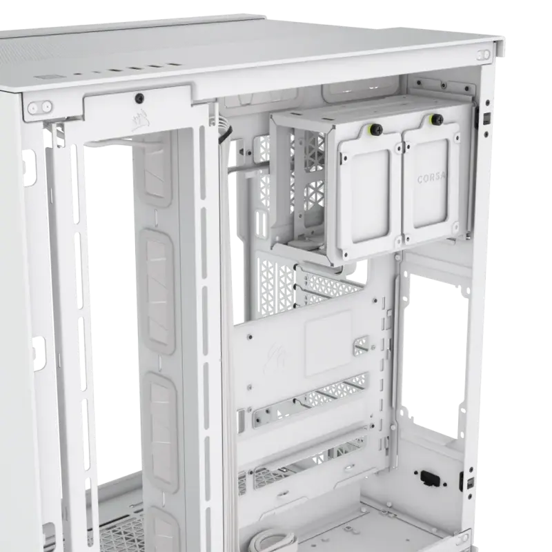 6500X Mid-Tower White Dual Chamber PC Case; 2x 3.5'' | 2x 2.5'' Drive Bays; Up to 360mm Radiator compatible; Supports BTF