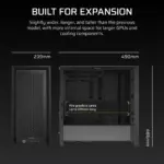 FRAME 4000D Black Mid-Tower PC Case; 2x 3.5'' |  2x 2.5'' Drive Bays; Up to 360mm Radiator compatible; No Fans