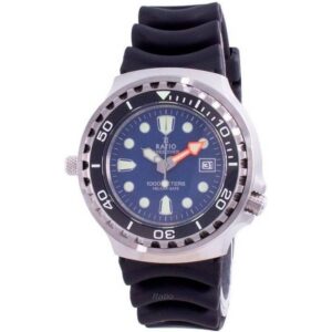 Ratio 2nd Generation Free Diver Helium-Safe Quartz 1038EF102V-BLU-V02 1000M Men's Watch