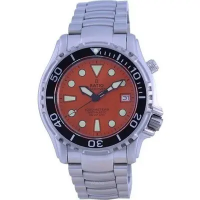 Ratio FreeDiver Helium Safe 1000M Orange Dial Stainless Steel Automatic 1066KE26-33VA-ORG Men's Watch