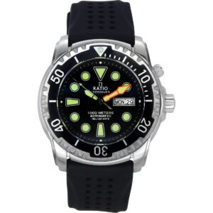 Ratio FreeDiver Version 02 Helium Safe 1000M Sapphire Automatic Black Dial 1068HA90-34VA-BLK-V02 Men's Watch