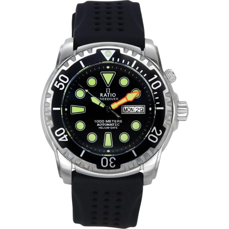 Ratio FreeDiver Version 02 Helium Safe 1000M Sapphire Automatic Black Dial 1068HA90-34VA-BLK-V02 Men's Watch Ratio FreeDiver Version 02 Helium Safe 1000M Sapphire Automatic Black Dial 1068HA90-34VA-BLK-V02 Men's Watch