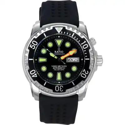 Ratio FreeDiver Version 02 Helium Safe 1000M Sapphire Automatic Black Dial 1068HA90-34VA-BLK-V02 Men's Watch