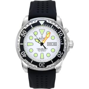 Ratio FreeDiver Version 02 Helium Safe 1000M Sapphire Automatic White Dial 1068HA90-34VA-WHT-V02 Men's Watch