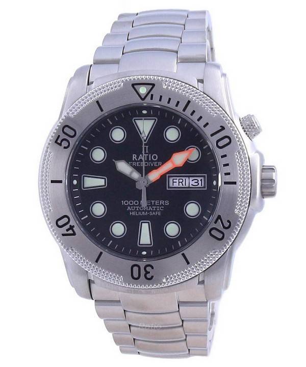 Ratio Free Diver Helium-Safe Automatic 1068MD96-34VA-BLK 1000M Men's Watch
