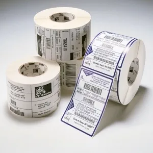Zebra Label; Polyester; 102x51mm; Thermal Transfer; Z-Ultimate 3000T White; Permanent Adhesive; 76mm Core; 4 per box