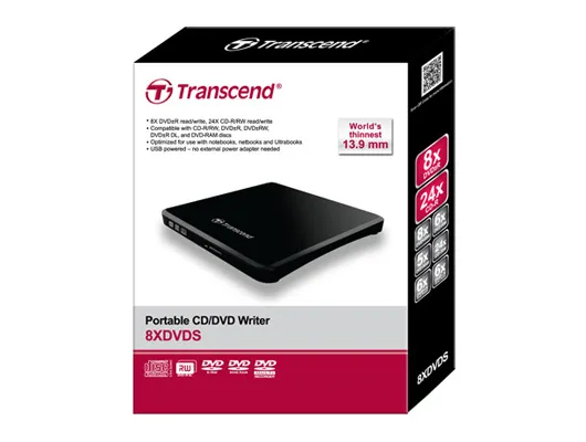TRANSCEND 8X ULTRA-SLIM USB DVD-RW - BLACK 3 TRANSCEND 8X ULTRA-SLIM USB DVD-RW - BLACK - Image 3
