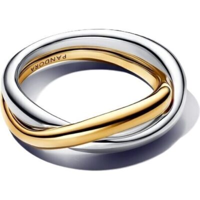 Pandora Two-tone Entwined Bands Ring (163262C00-56) Women JEWELRY