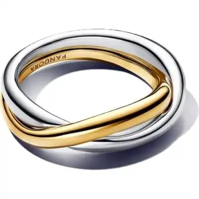 Pandora Two-tone Entwined Bands Ring (163262C00-56) Women JEWELRY