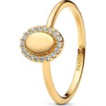 Pandora Jewelry Engravable Oval PavÉ Ring (163800C01-52) Women JEWELRY