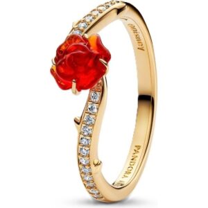 Pandora Jewelry Disney Beauty And The Beast Enchanted Rose Ring (163984C01-56) Women JEWELRY