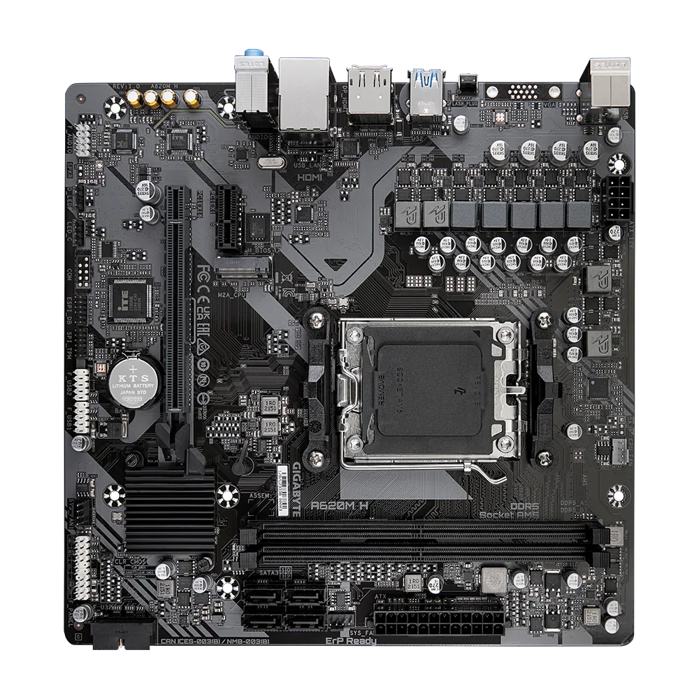 GIGABYTE AMD A620 Chipset for AMD AM5; 2x Dual DDR5; 1x M2; HDMI; DP; mATX. - Image 3